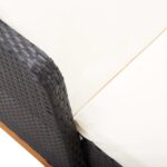 vidaXL Záhradné ležadlo, polyratan a akáciový masív, čierne – Obrázok 7