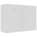 vidaXL Komoda, biela 88x30x65 cm, kompozitné drevo – Obrázok 2