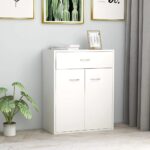 vidaXL Komoda, biela 60x30x75 cm, kompozitné drevo