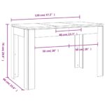 vidaXL Jedálenský stôl, betónovo sivý 120x60x76 cm, drevotrieska – Obrázok 7