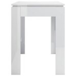 vidaXL Jedálenský stôl, lesklý biely 120x60x76 cm, drevotrieska – Obrázok 5