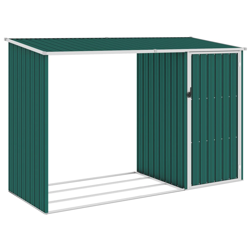 VXL8719883811437_a_en_hd_1.jpg vidaXL Záhradná kôlňa na palivové drevo zelená 245x98x159 cm pozinkovaná oceľ – Obrázok 1