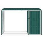 vidaXL Záhradná kôlňa na palivové drevo zelená 245x98x159 cm pozinkovaná oceľ – Obrázok 3