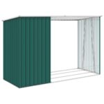 vidaXL Záhradná kôlňa na palivové drevo zelená 245x98x159 cm pozinkovaná oceľ – Obrázok 5