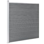 vidaXL Záhradný plot, WPC 175x186 cm, sivý – Obrázok 3
