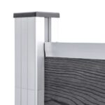 vidaXL Záhradný plot, WPC 175x186 cm, sivý – Obrázok 4
