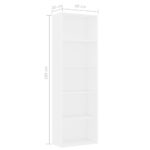 vidaXL Knižnica, 5 políc, biela 60x30x189 cm, kompozitné drevo – Obrázok 6