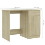 vidaXL Písací stôl, dub sonoma 100x50x76 cm, kompozitné drevo – Obrázok 9
