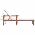 vidaXL Záhradné ležadlo s podložkou, polyratan a akáciový masív,čierne – Obrázok 6