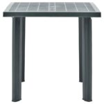vidaXL Záhradný stôl, zelený 80x75x72 cm, plast – Obrázok 3