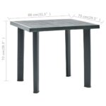 vidaXL Záhradný stôl, zelený 80x75x72 cm, plast – Obrázok 5