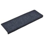 vidaXL Schodové rohože, samolepiace, 15 ks, 65x21x4 cm, modré, s obdĺžnikovým okrajom – Obrázok 2
