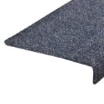 vidaXL Schodové rohože, samolepiace, 15 ks, 65x21x4 cm, modré, s obdĺžnikovým okrajom – Obrázok 5