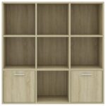 vidaXL Knižnica, dub sonoma 98x30x98 cm, kompozitné drevo – Obrázok 7