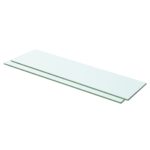 vidaXL Poličky 2 ks panel z priehľadného skla 60x12 cm