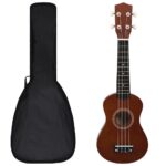 vidaXL Sopránové ukulele s taškou pre deti, prírodné 21"