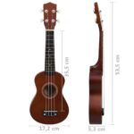 vidaXL Sopránové ukulele s taškou pre deti, prírodné 21" – Obrázok 11