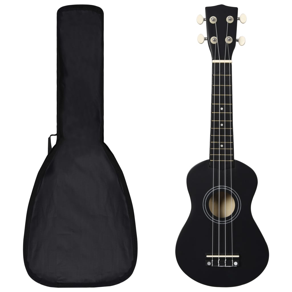 VXL8719883885636_a_en_hd_1.jpg vidaXL Sopránové ukulele s taškou pre deti čierne 21" – Obrázok 1