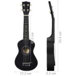 vidaXL Sopránové ukulele s taškou pre deti čierne 21" – Obrázok 11