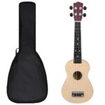 vidaXL Sopránové ukulele s taškou pre deti, prírodné 23"