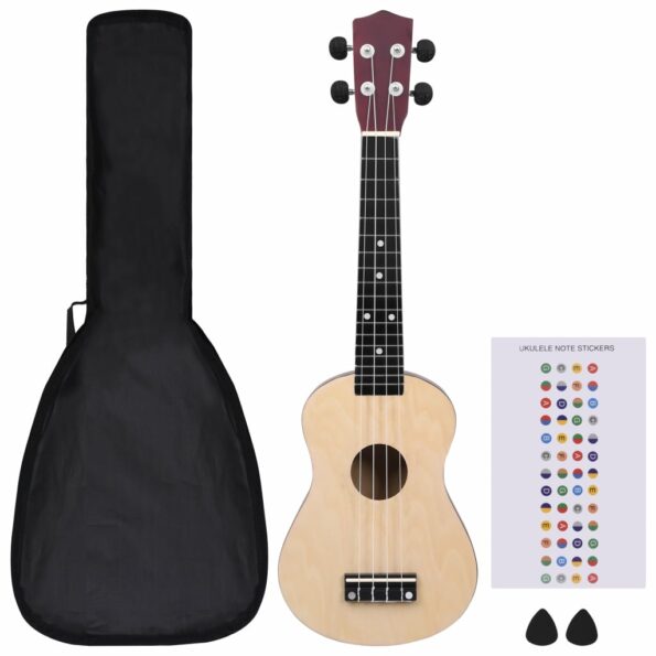 vidaXL Sopránové ukulele s taškou pre deti, prírodné 23" – Obrázok 2