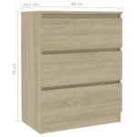 vidaXL Komoda, dub sonoma 60x35x76 cm, kompozitné drevo – Obrázok 6