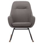 vidaXL Hojdacie kreslo, svetlosivé, látka – Obrázok 4