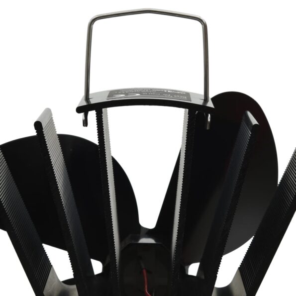 vidaXL Teplom poháňaný ventilátor na krb so 4 lopatkami čierny – Obrázok 6