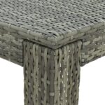 vidaXL Záhradný barový stolík sivý 60,5x60,5x110,5 cm polyratanový – Obrázok 4
