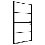 vidaXL Sprchové dvere čierne 100x178 cm tvrdené sklo – Obrázok 2