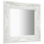 vidaXL Nástenné zrkadlo v barokovom štýle 40x40 cm biele – Obrázok 2