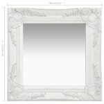 vidaXL Nástenné zrkadlo v barokovom štýle 40x40 cm biele – Obrázok 5