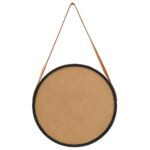 vidaXL Nástenné zrkadlo s popruhom čierne 50 cm – Obrázok 5