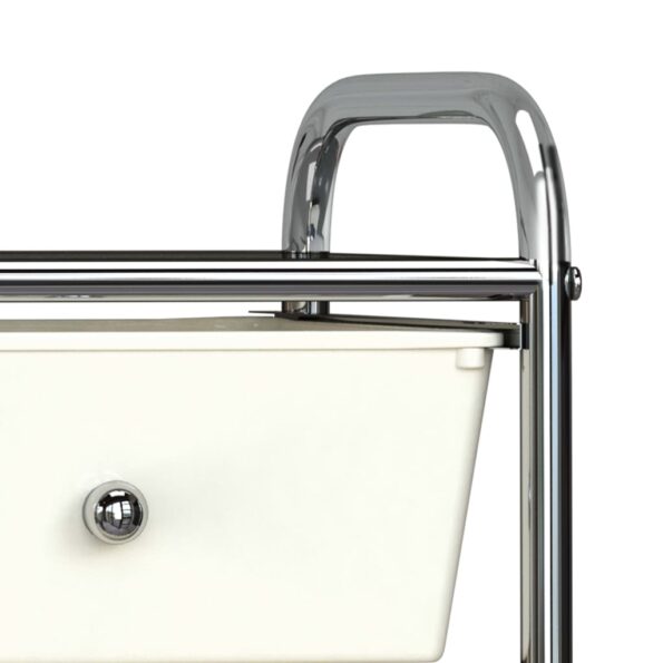 vidaXL Mobilný úložný vozík so 4 zásuvkami biely plastový – Obrázok 6