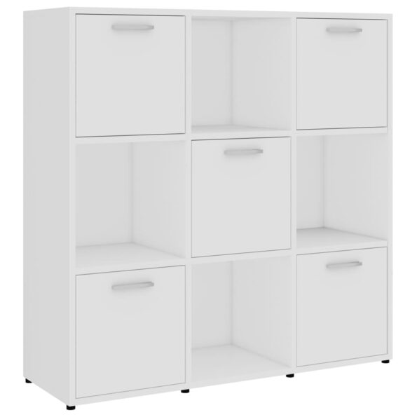 vidaXL Knižnica, biela 90x30x90 cm, kompozitné drevo – Obrázok 2