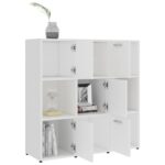 vidaXL Knižnica, biela 90x30x90 cm, kompozitné drevo – Obrázok 4
