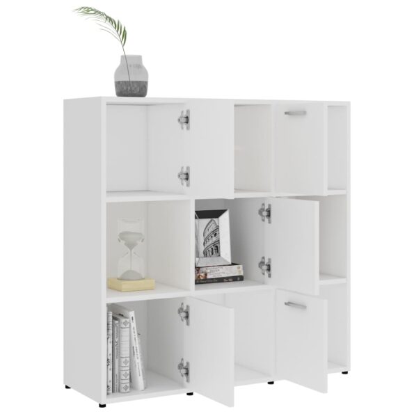 vidaXL Knižnica, biela 90x30x90 cm, kompozitné drevo – Obrázok 4