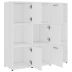 vidaXL Knižnica, biela 90x30x90 cm, kompozitné drevo – Obrázok 5