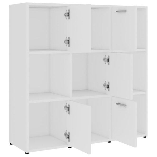 vidaXL Knižnica, biela 90x30x90 cm, kompozitné drevo – Obrázok 5