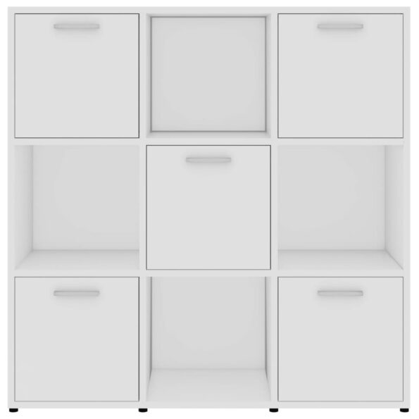 vidaXL Knižnica, biela 90x30x90 cm, kompozitné drevo – Obrázok 6