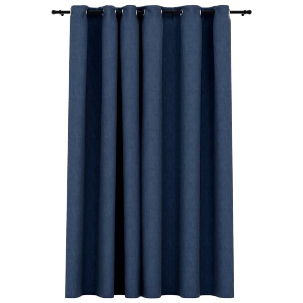 VXL8720286020050_a_en_hd_1.jpg vidaXL Zatemňovací záves, ľanový vzhľad, krúžky, modrý 290x245 cm – Obrázok 2