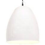 vidaXL Industriálna závesná lampa 25 W biela 42 cm okrúhla E27