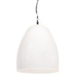 vidaXL Industriálna závesná lampa 25 W biela 42 cm okrúhla E27 – Obrázok 2