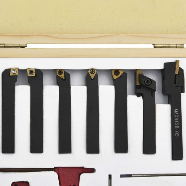 vidaXL Sústružnícke nože, vymeniteľné plátky, sada 12 ks, 8x8 mm 70 mm – Obrázok 2