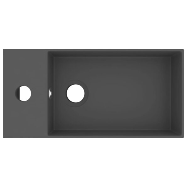 VXL8720286036990_g_en_hd_1.jpg vidaXL Umývadlo s prepadom, keramika, matné tmavosivé – Obrázok 3