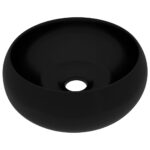 vidaXL Luxusné umývadlo, okrúhle, matné čierne 40x15 cm, keramika – Obrázok 2