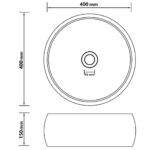 vidaXL Luxusné umývadlo, okrúhle, matné čierne 40x15 cm, keramika – Obrázok 6