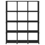 vidaXL Polica s dizajnom 12 kociek čierna 103x30x141 cm látka – Obrázok 3