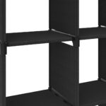 vidaXL Polica s dizajnom 12 kociek čierna 103x30x141 cm látka – Obrázok 7
