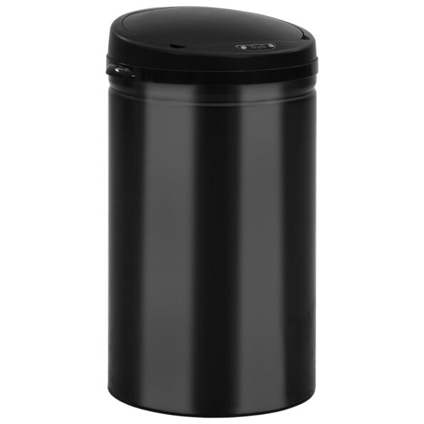 vidaXL Automatický odpadkový kôš, senzor 40 l, uhlíková oceľ, čierny – Obrázok 5